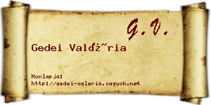 Gedei Valéria névjegykártya